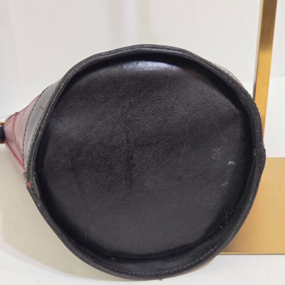 Old Trend Primrose Mini Eco Leather Bucket Tote Bag Burgundy 2 Top Straps Purse - Picture 7 of 13